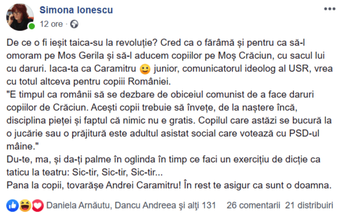 Simona Ionescu, Evenimentul zilei