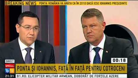 Dezbatere B1 TV, Victor Ponta, Klaus Iohannis