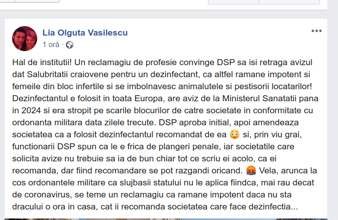 Postarea LOV în cunoscutul limbaj vadimist 