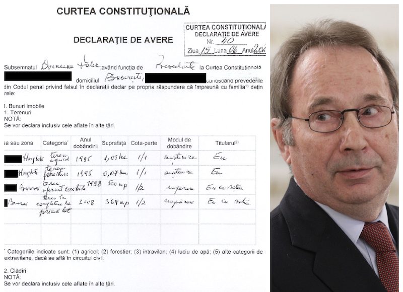 Valer Dorneanu - declarație de avere