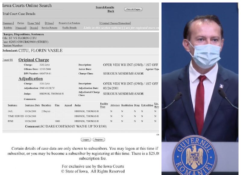 Florin Cîțu - alcool Iowa