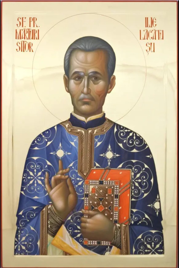 Icoana „sfântului” legionar pr. Ilie Lăcătușu. Sursa foto: Basilica
