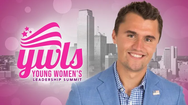Charlie Kirk pe un material de promovare a Young Women's Leadership Summit. Sursa foto: Fox Nation