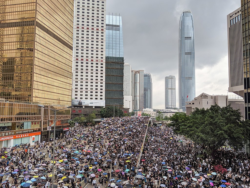 Protest pro-democrație în Hong-Kong. Sursa: Wikipedia