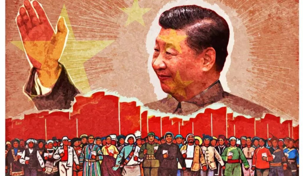 „Decenii de împliniri mărețe” sub dictatura lui Xi. Sursa foto:Wwashington Times
