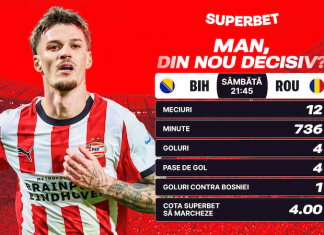 Bosnia – România, meciul decisiv pentru locul 2 în grupă. Va fi seara lui Man?