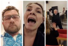 VIDEO. AUR-iștii lu’ Zară au devenit agresivi în Suedia, când un român i-a întrebat de harta Groenlandei tăiată de Simion