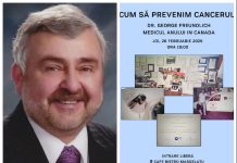 Conferință de excepție la Cluj: „Cum să prevenim cancerul?” – dr. George Freundlich, „Medicul Anului 2008” în Canada