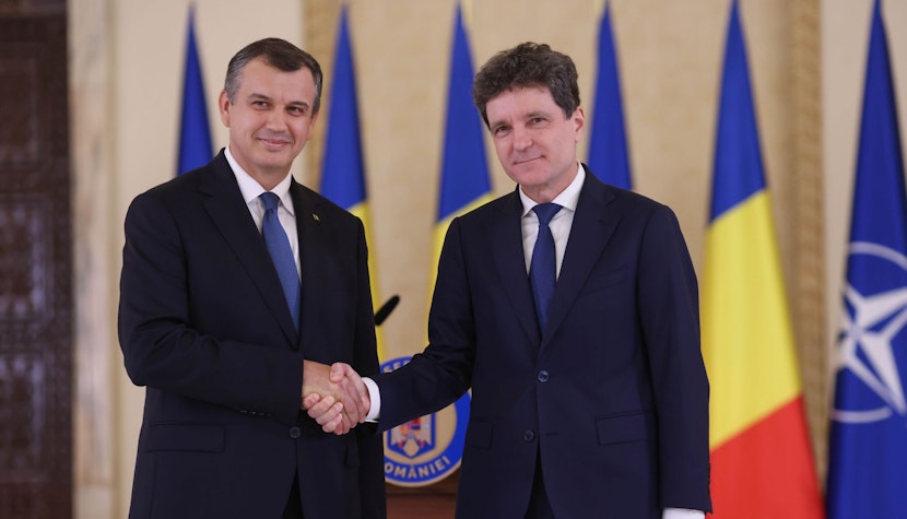 Președintele Nicușor Dan și fostul pedelist Eugen Tomac. FOTO: Euronews