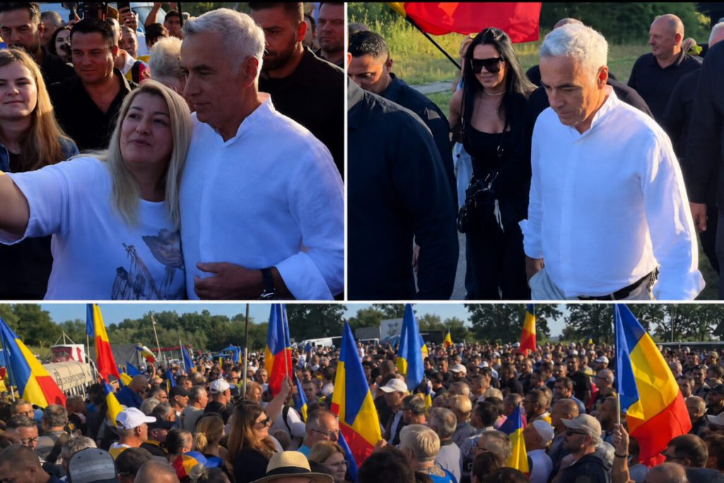Extremistul naționalist Călin Georgesu la Călugăreni. FOTO: colaj Evenimentul Zilei