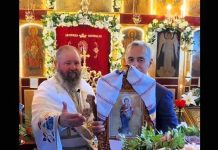 BOR și extremismul naționalist-filetist (2): de ce s-a transformat BOR într-o tribună a propagandei naționalist-filetiste și putiniste Călin Georgescu omagiat în biserica „Sfânta Treime” din Chichiș (Covasna - 2 august 2026). FOTO: TikTok
