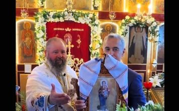 BOR și extremismul naționalist-filetist (2): de ce s-a transformat BOR într-o tribună a propagandei naționalist-filetiste și putiniste Călin Georgescu omagiat în biserica „Sfânta Treime” din Chichiș (Covasna - 2 august 2026). FOTO: TikTok
