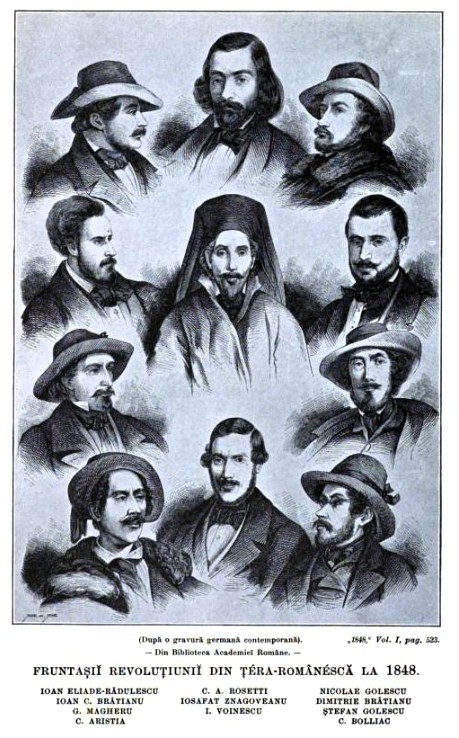 Fruntaşii Revoluţiei din Ţara Românească la 1848. FOTO: „Anul 1848 în Principatele Române” (Ioan C. Brătianu, vol. I, Institutul de Arte Grafice „Carol Göbl”, 1902)